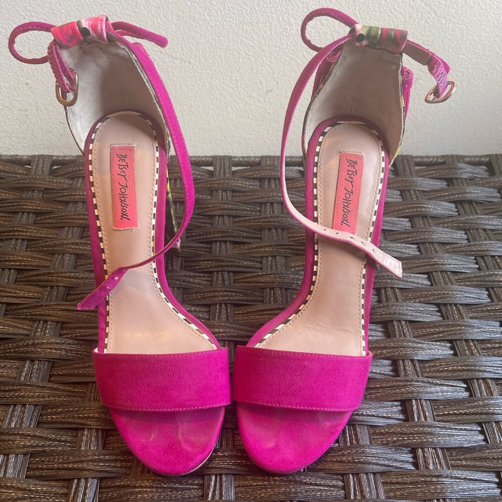 Betsey Johnson pink floral shoes